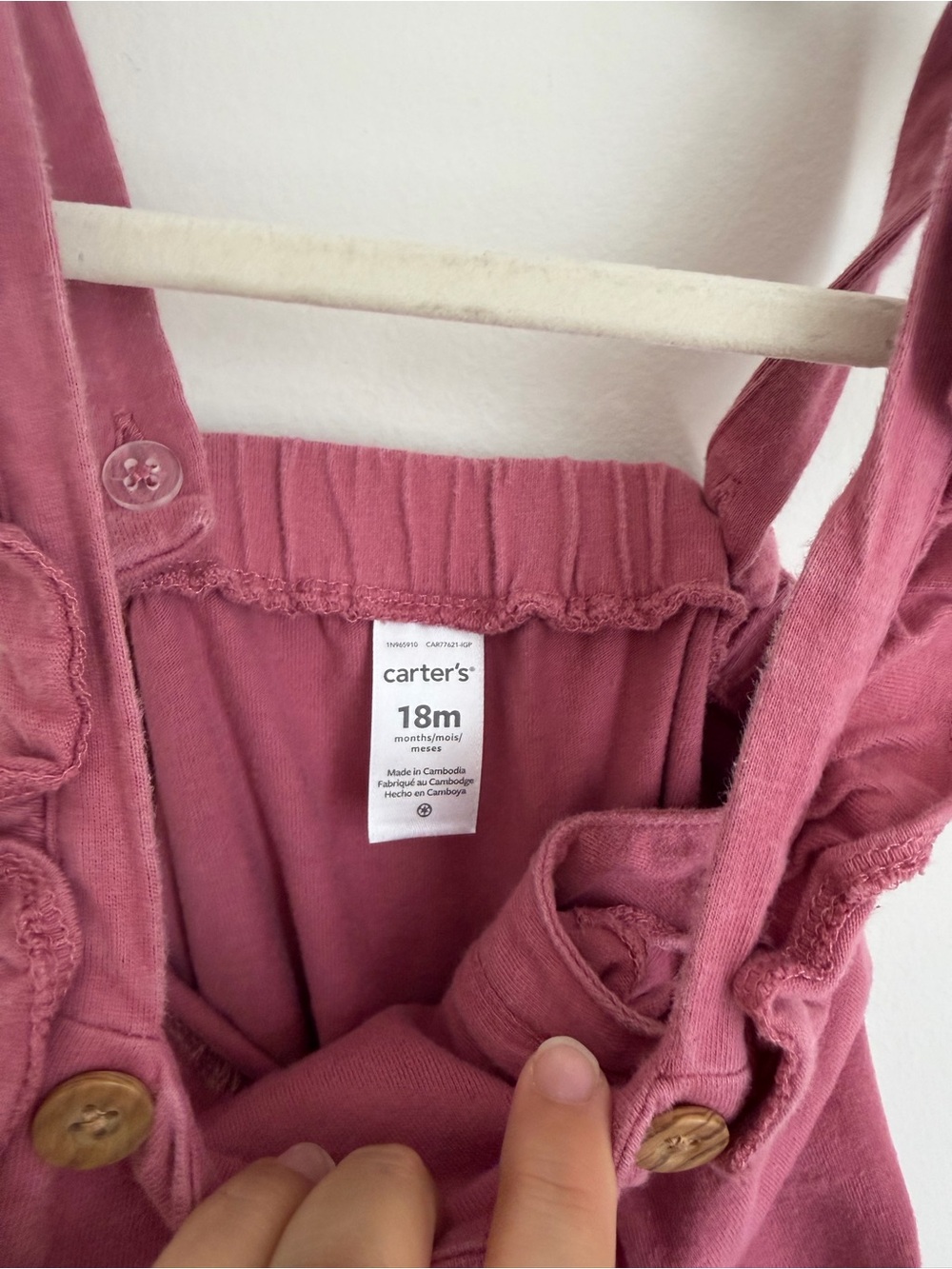 Carter’s Ruffle Strap Overalls (Size 18m) - Picture 3 of 3